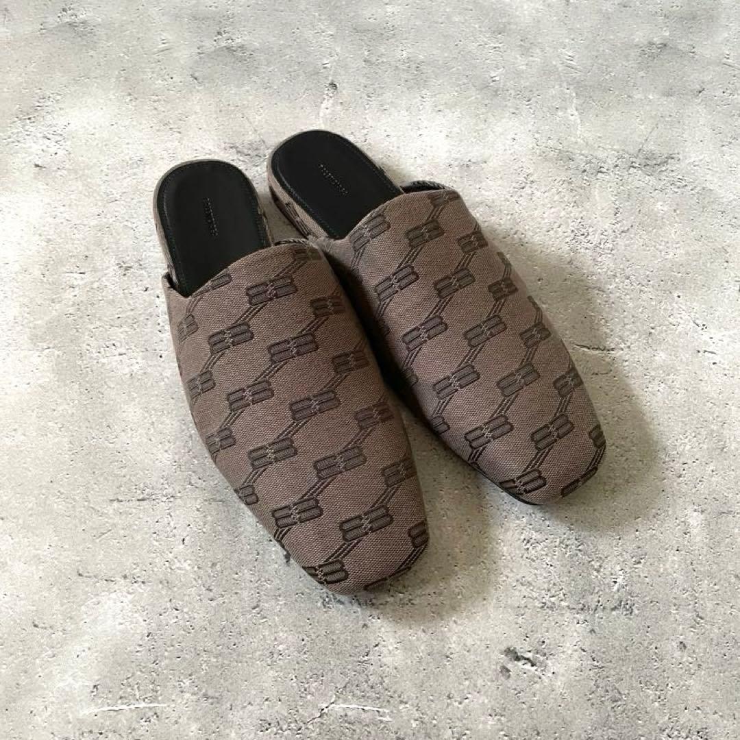 リ*氏様 BALENCIAGA バレンシアガ ミュールローファー BB柄 フラッ