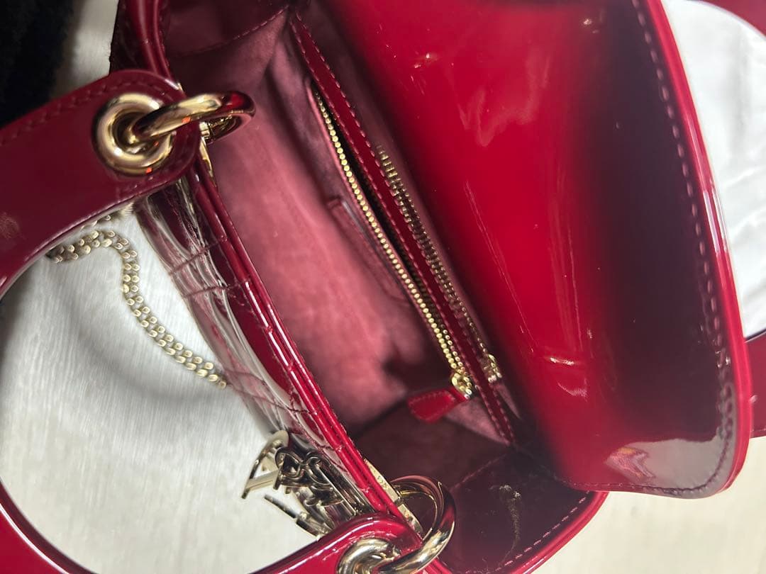 u*可様 Lady Dior バッグ ミニ レッド