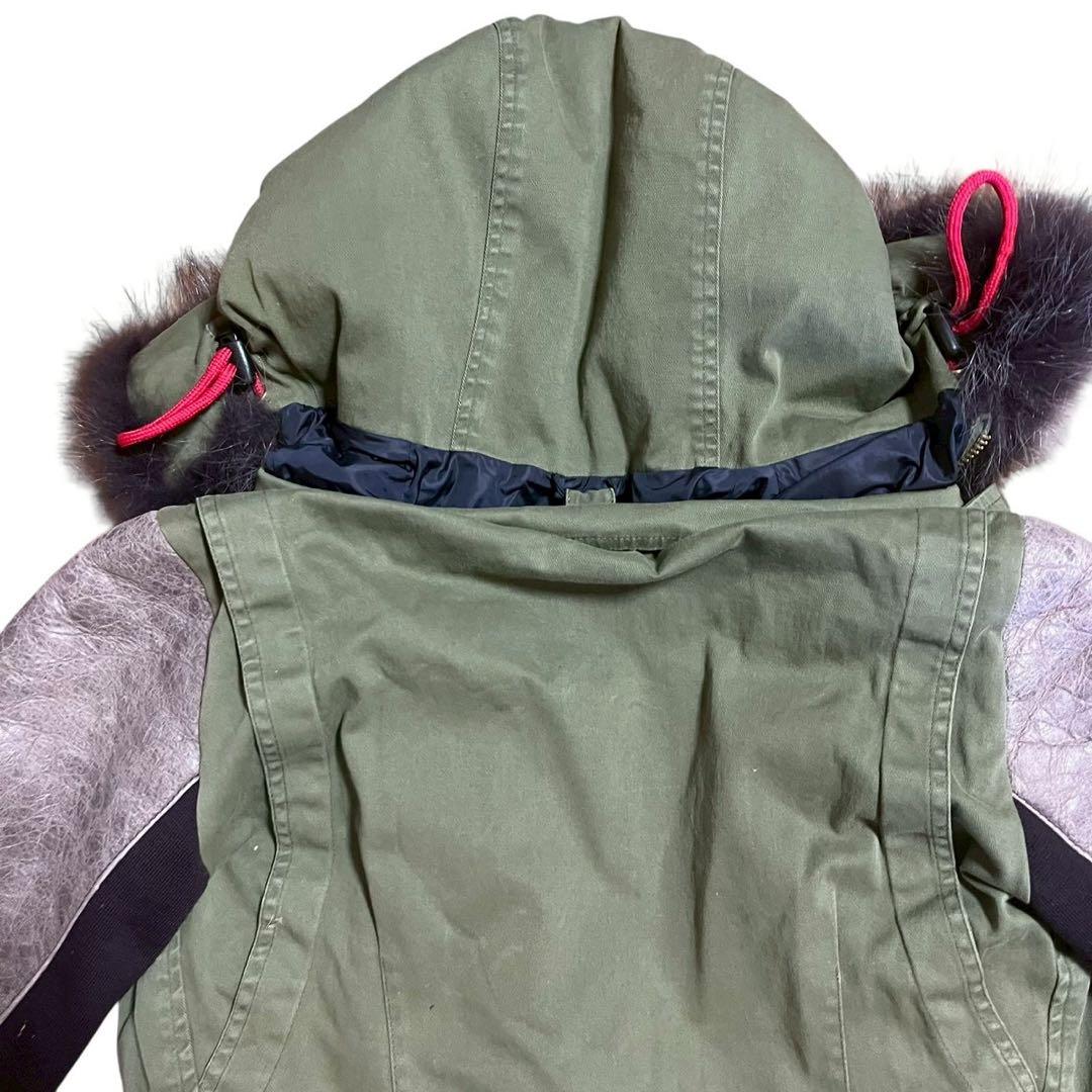 レア♡ イタリア製！リアルレザー　リアルファー　スパンコール　3ウェイ　アウター