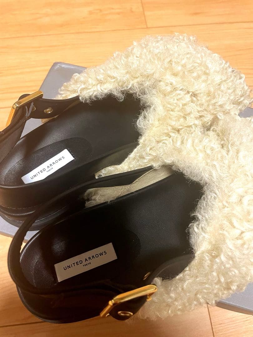 UNITED ARROWS ベージュ ファーサンダル 38
