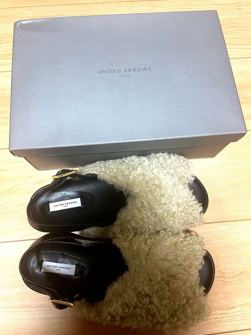 UNITED ARROWS ベージュ ファーサンダル 38