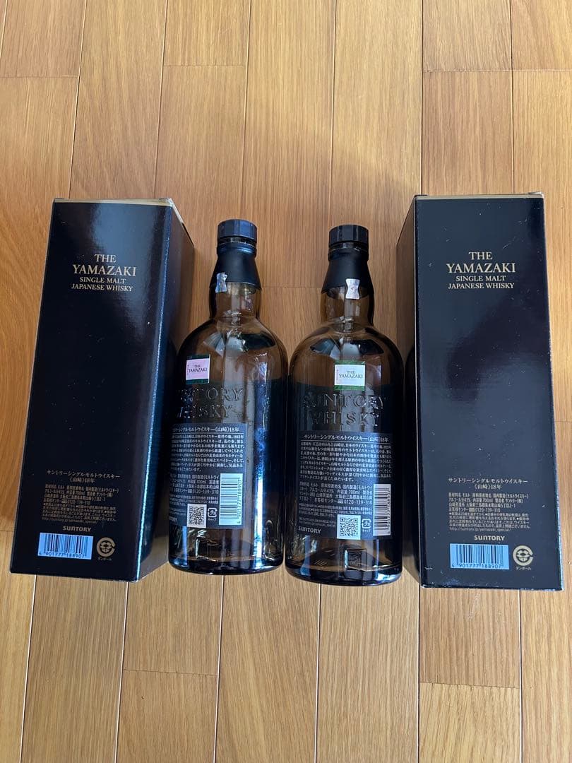 山崎 18年 空瓶と空箱2本セット