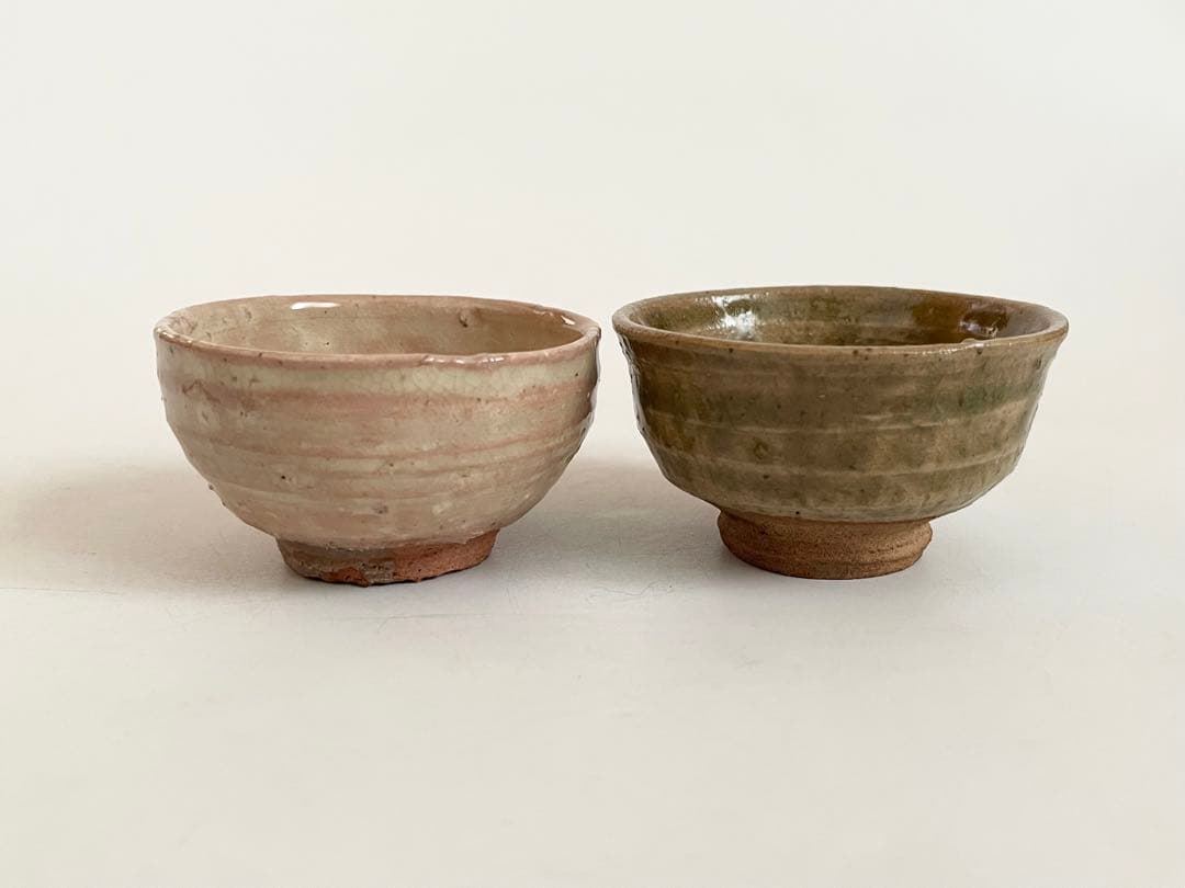 人間国宝　陶芸家　加藤土師萌　陶盃　二客　酒器　酒盃　ぐい呑　猪口　共箱