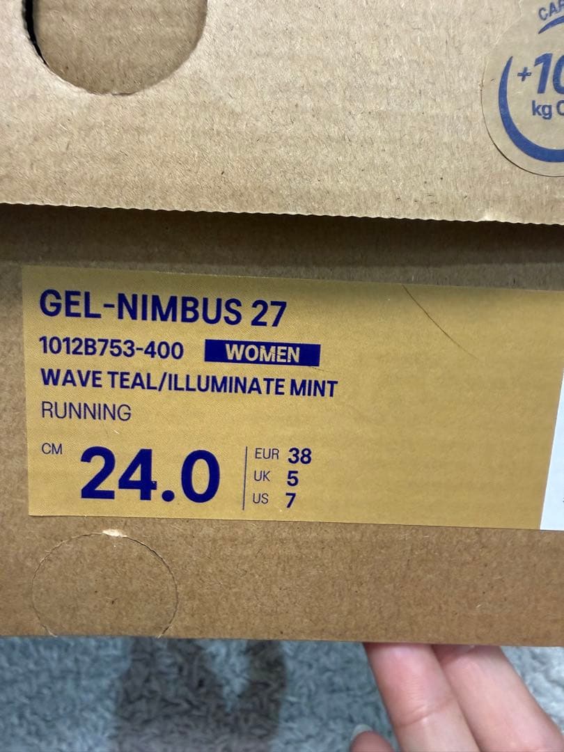 asics GEL-NIMBUS27 ランニングシューズ　24cm 撥水加工済