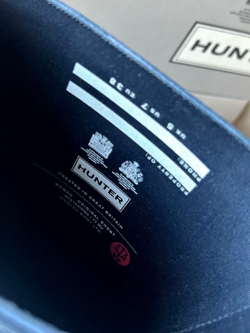 ☆ひまわり☆HUNTER☆レインブーツ ミドル丈 NAVY UK5