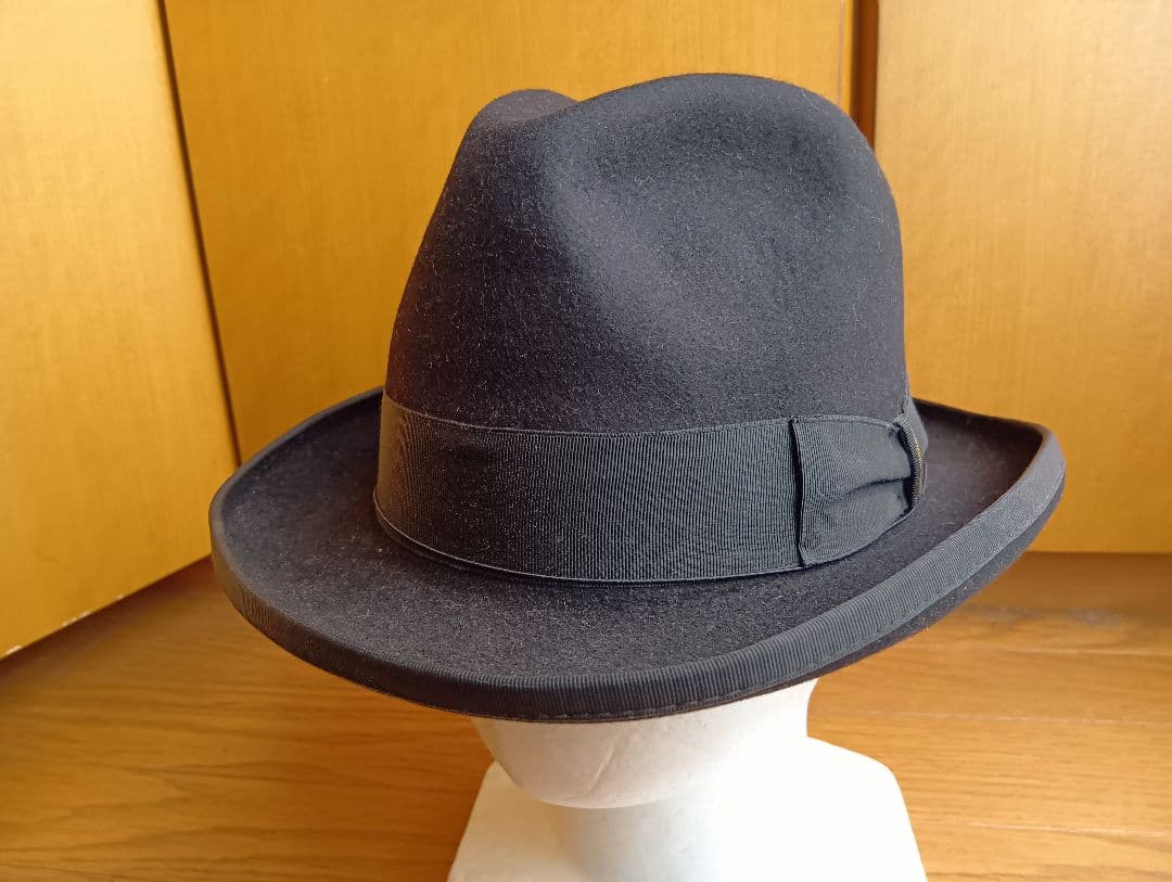 t*a様 Borsalino ボルサリーノ ホンブルグ ブラック 59サイズ