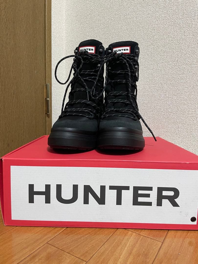 値下げ【新品未使用】HUNTER 厚底 ブーツ レディース 24.5cm 防水