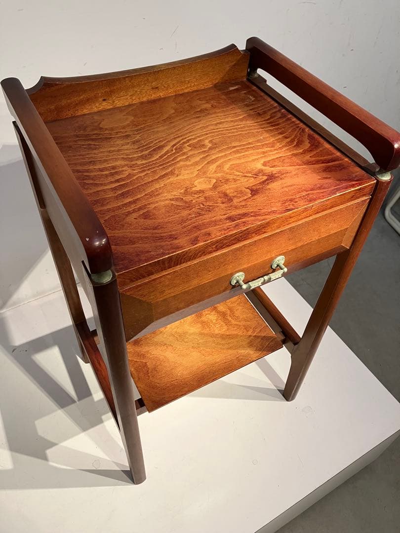 オールド・コイズミの木製コンソールテーブル、レトロ、キツツキ、天童木工、