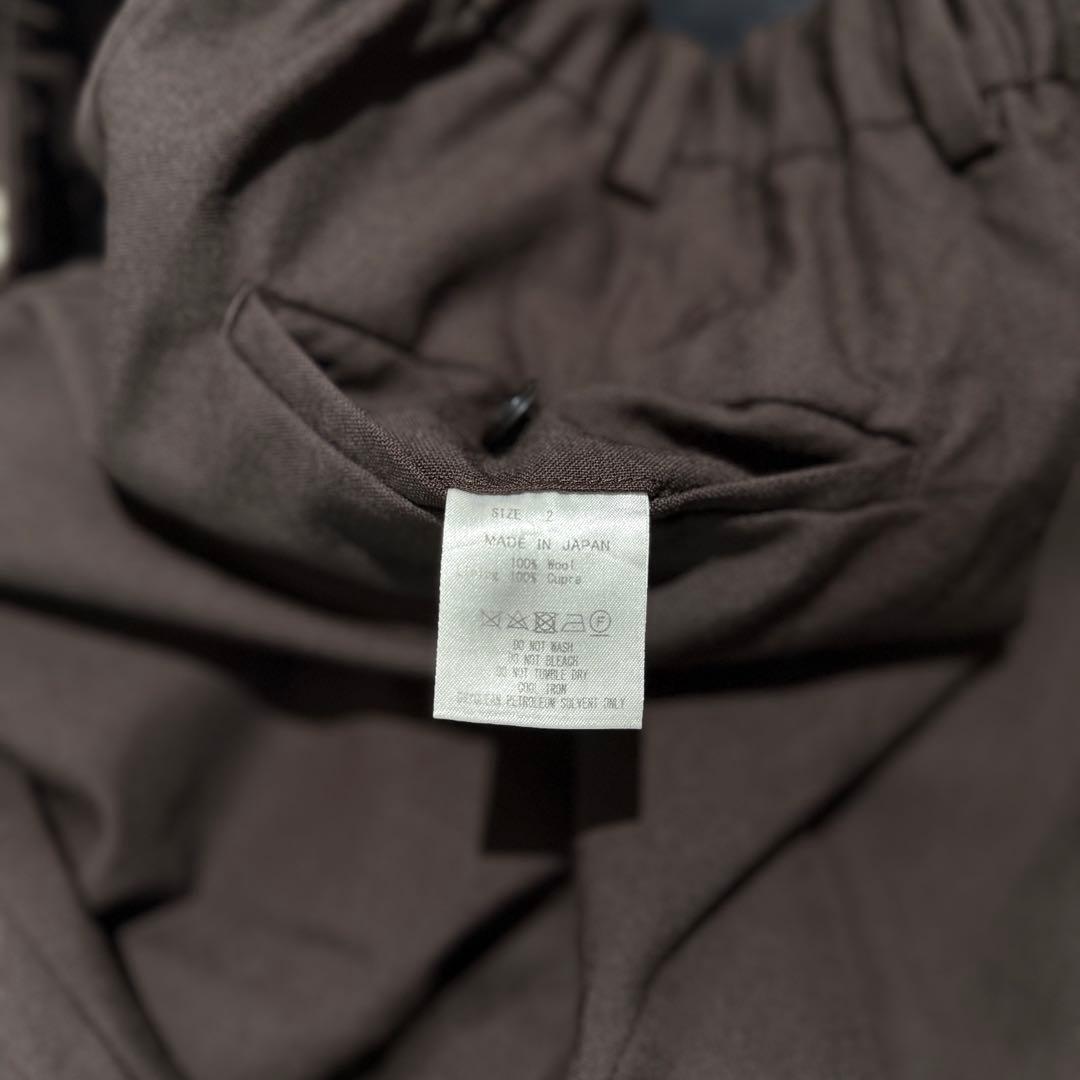 MARKAWARE ペグトップウールスラックス 2 ダークブラウン