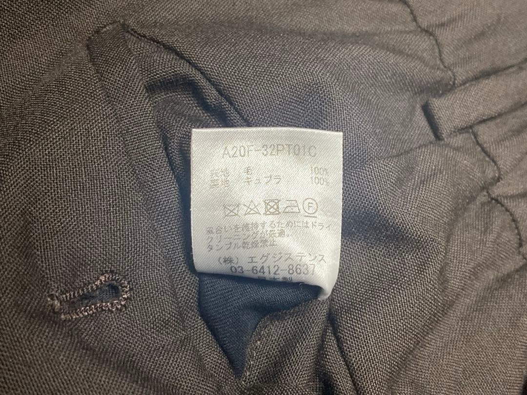 MARKAWARE ペグトップウールスラックス 2 ダークブラウン