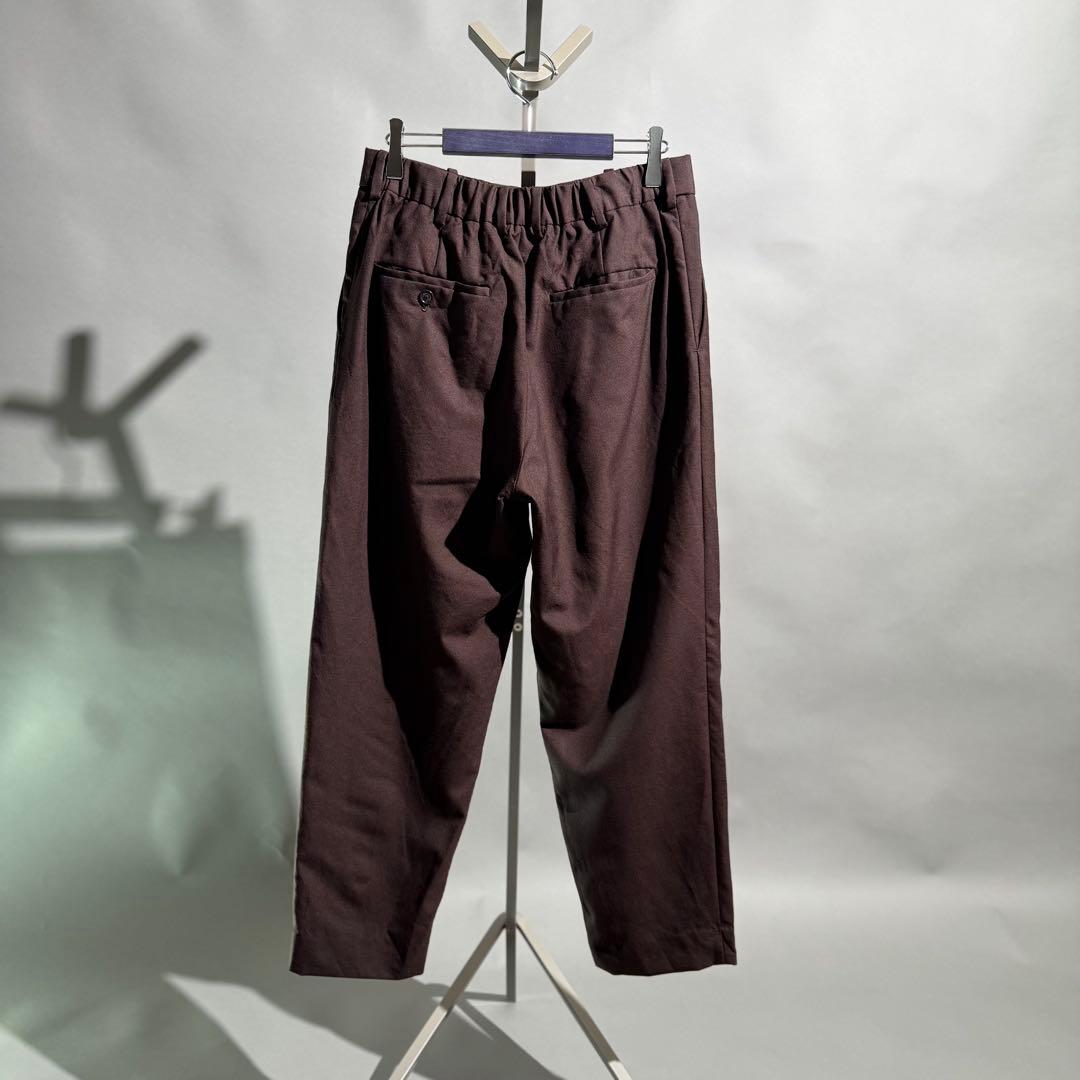 MARKAWARE ペグトップウールスラックス 2 ダークブラウン