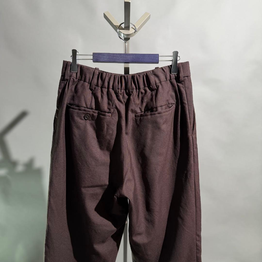 MARKAWARE ペグトップウールスラックス 2 ダークブラウン