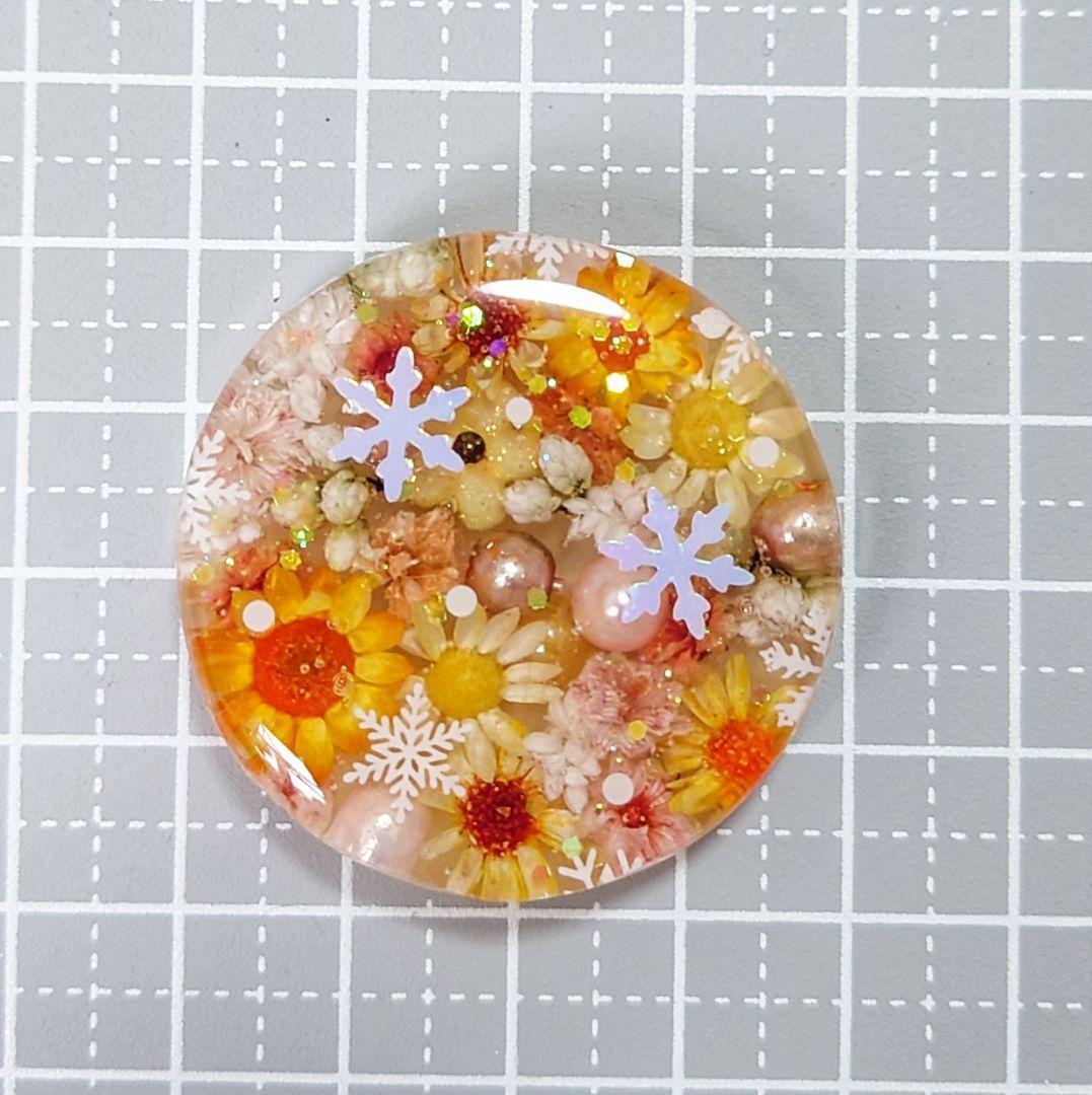 レジン　猫　ドライフラワー　ヘアゴム　ブローチ　ポニーフック　No.381