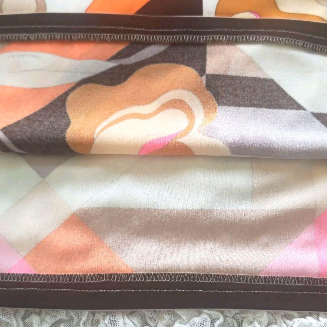 LEONARD　ロゴ入り　幾何学×フローラル　七分袖　チュニック　サイズ３