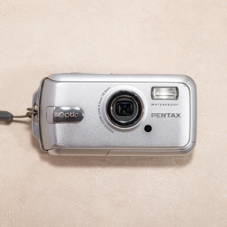【防水カメラ】Pentax Optio W20 シルバー　スマホ転送OK