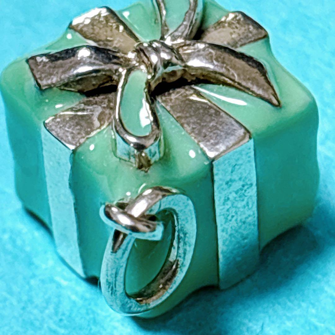 【美品】ティファニー チャーム エナメル ブルーボックス 緑 SV925