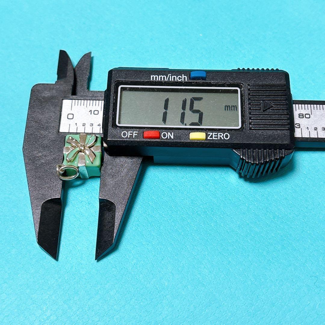 【美品】ティファニー チャーム エナメル ブルーボックス 緑 SV925