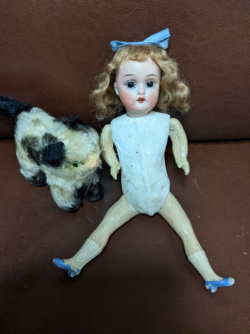 最終！アンティークビスクドールホイバッハの可愛いお嬢さん検)ミニョネット