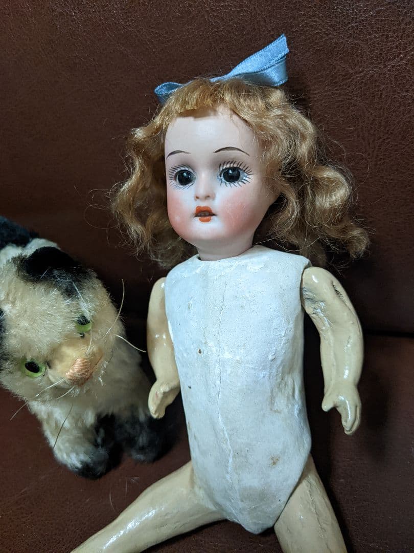 最終！アンティークビスクドールホイバッハの可愛いお嬢さん検)ミニョネット