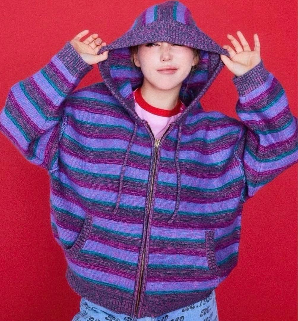 【新品タグ付き】Re. 仲里依紗 ボーダーニットパーカー