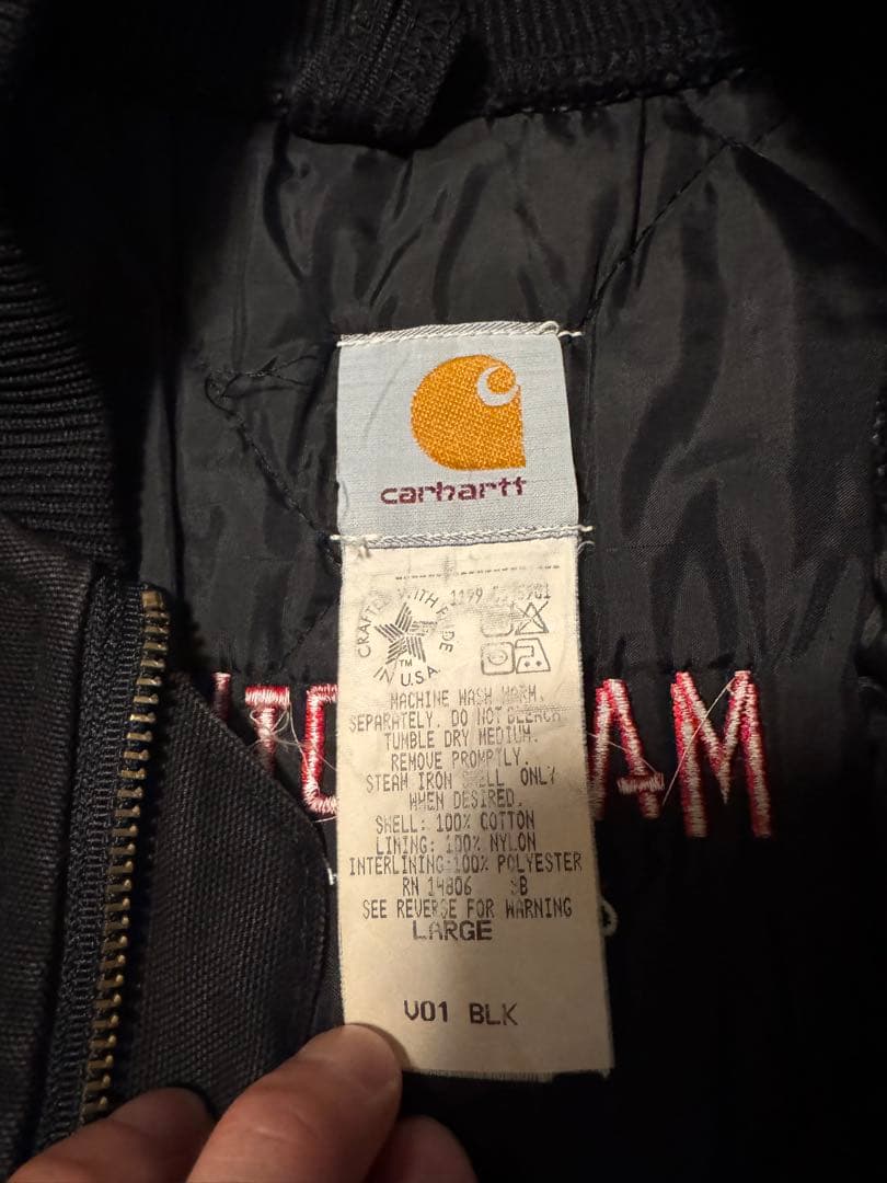 【希少】90s カーハート USA製 ダックベスト ブラック 星タグ 腰ゴム L