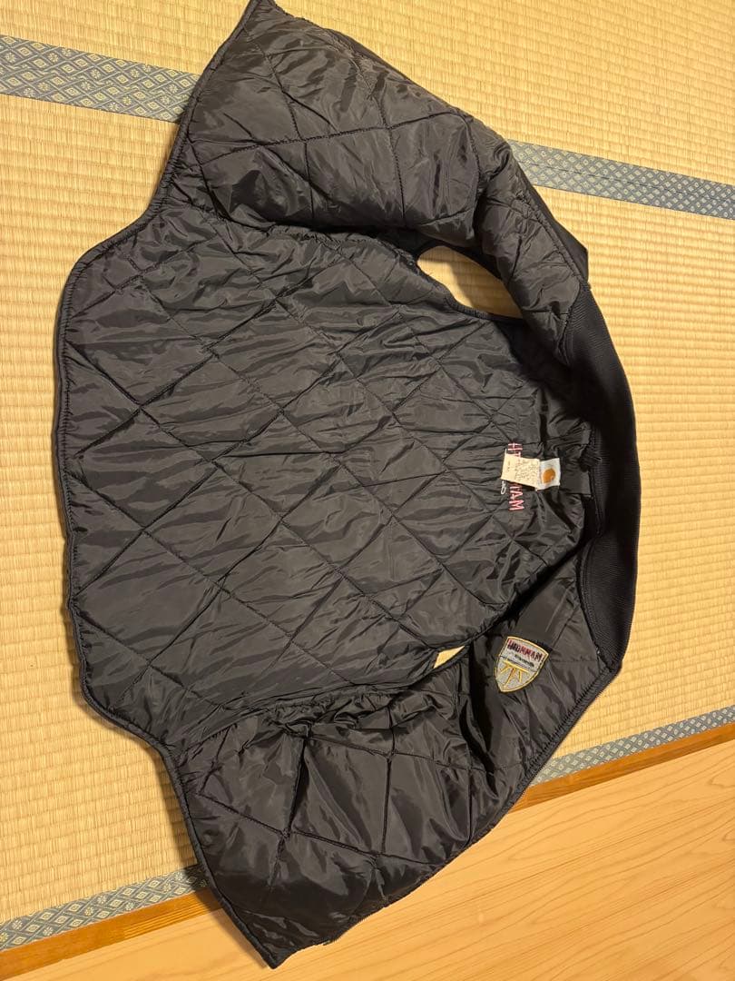 【希少】90s カーハート USA製 ダックベスト ブラック 星タグ 腰ゴム L