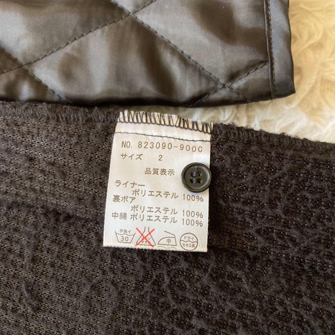 NO ID. ノーアイディー モッズコート 2 ブラック ライナー付 ファー