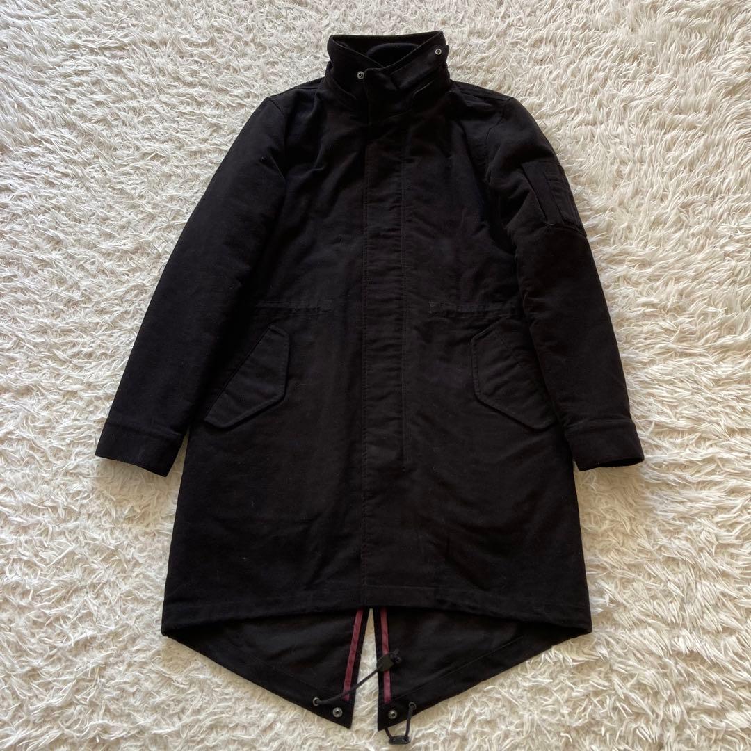 NO ID. ノーアイディー モッズコート 2 ブラック ライナー付 ファー