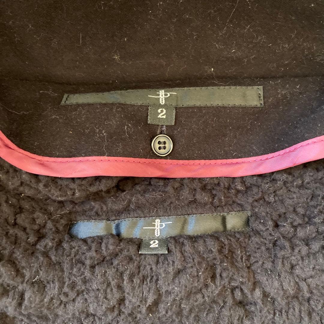 NO ID. ノーアイディー モッズコート 2 ブラック ライナー付 ファー