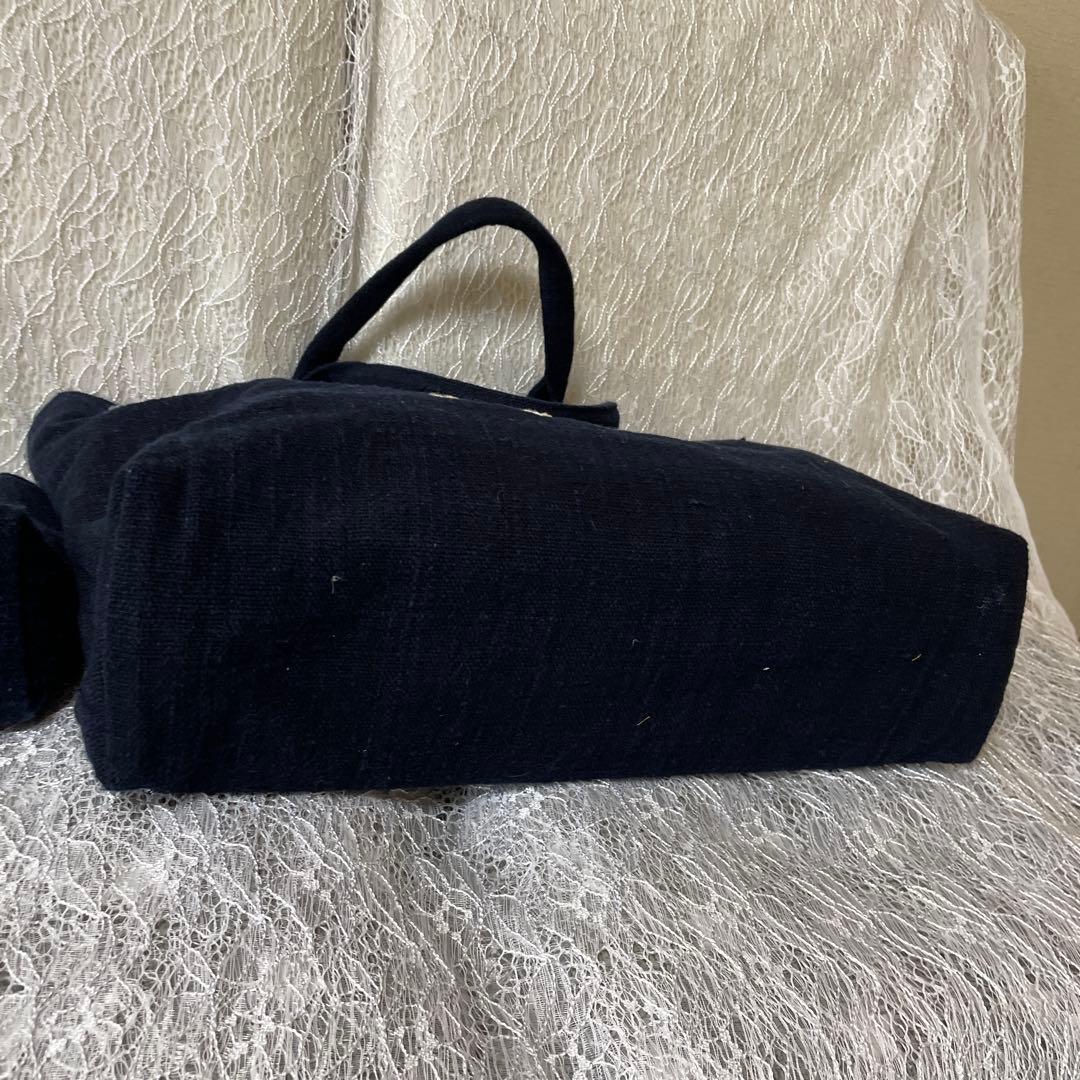 徳島藍染・藍染作家さん 手作り・刺繍付き藍染トートバッグ大小セット