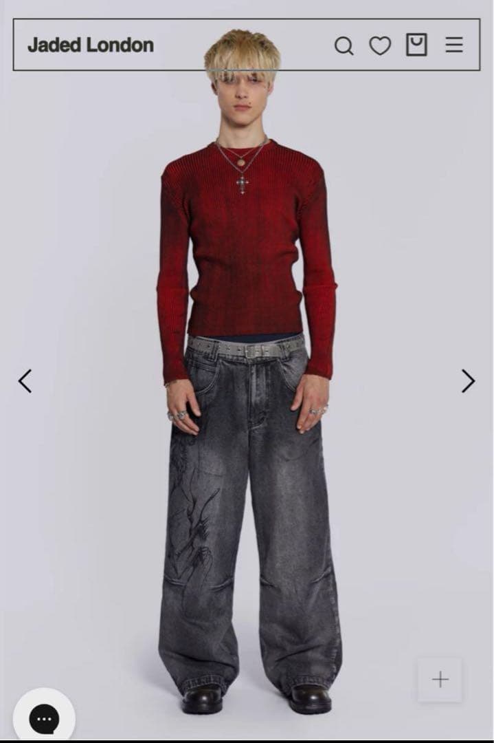 トップス jaded london Red Scrape Knit