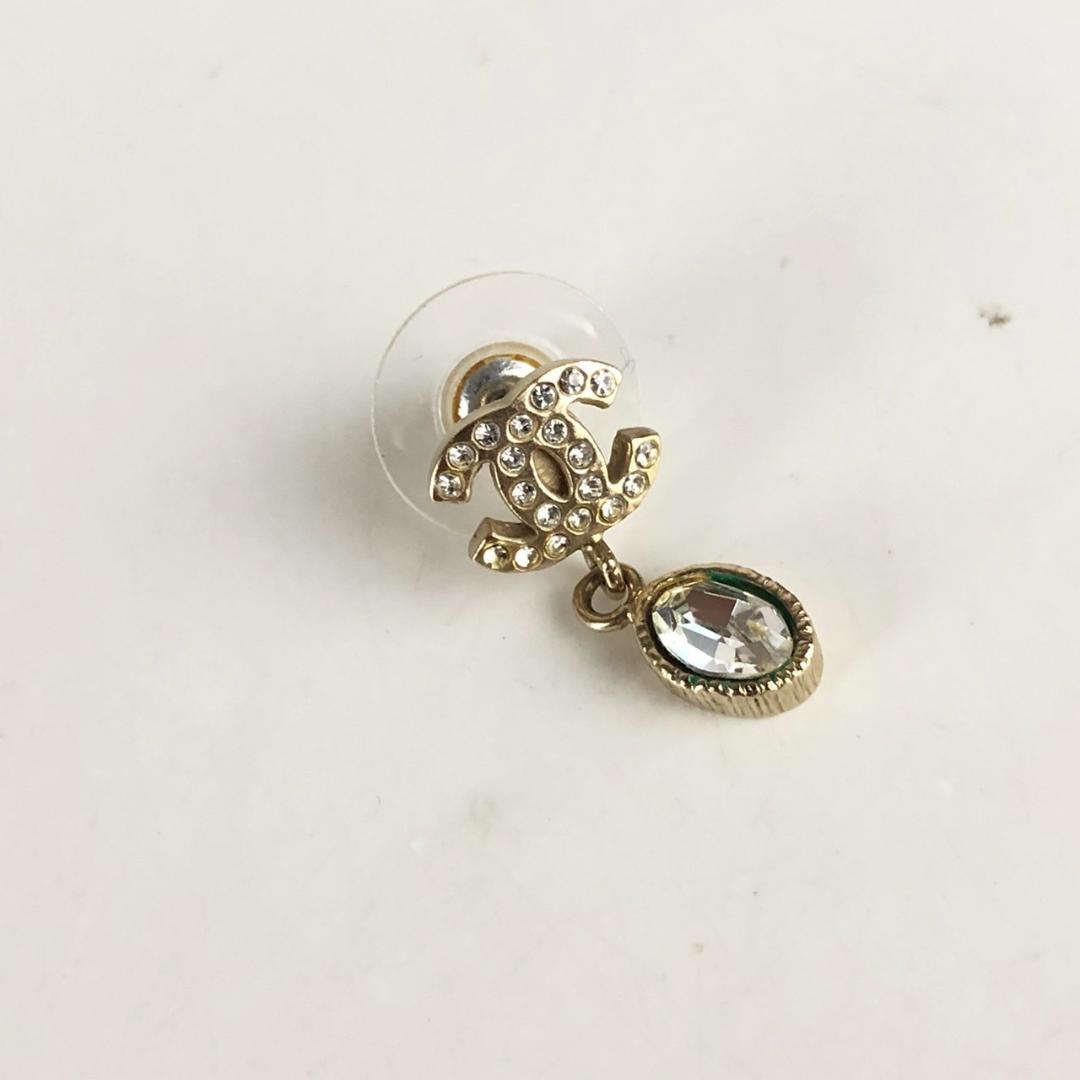 CHANEL シャネル ココマーク ストーン付き 片耳ピアス