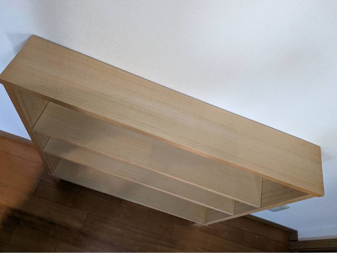 ■送料込■無印良品 木製薄型ラック ワイド小 奥行14cm 本棚 棚