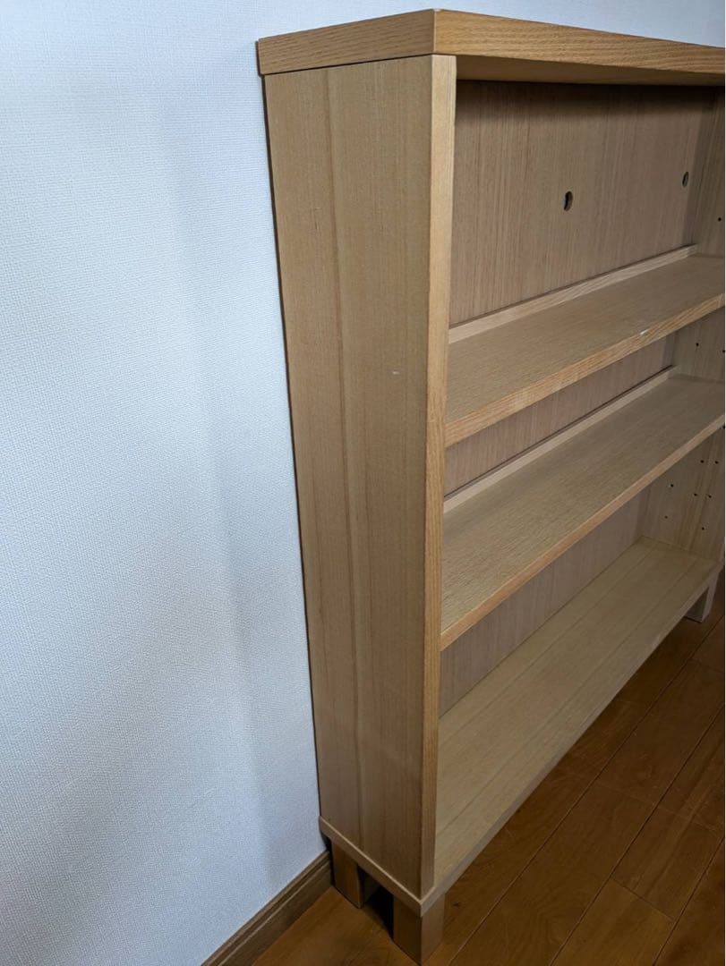 ■送料込■無印良品 木製薄型ラック ワイド小 奥行14cm 本棚 棚