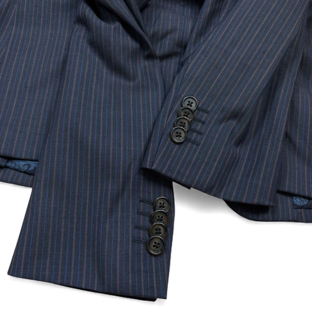 極美品 エトロ セットアップ スーツ シルク ペイズリー柄 濃紺 サイズ48