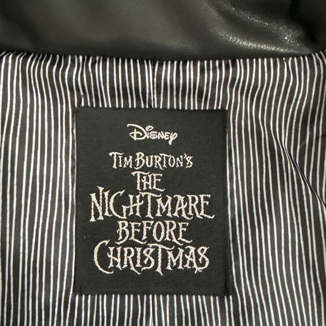 ナイトメアビフォアクリスマス　ブラックレザー風　レディースライダースジャケット