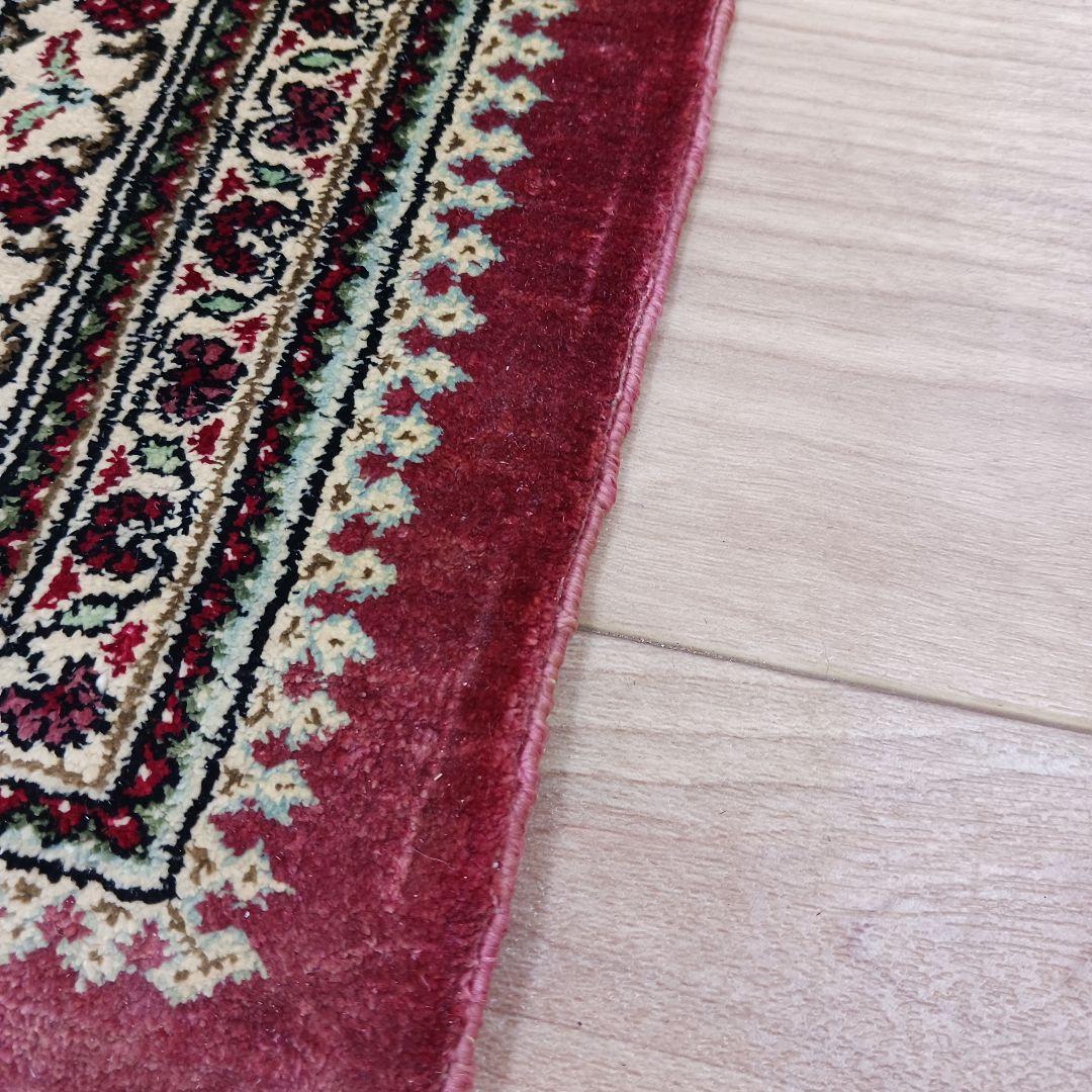 Y2824 高級ペルシャ絨毯 クム産 シルク100% 手織り タペストリー