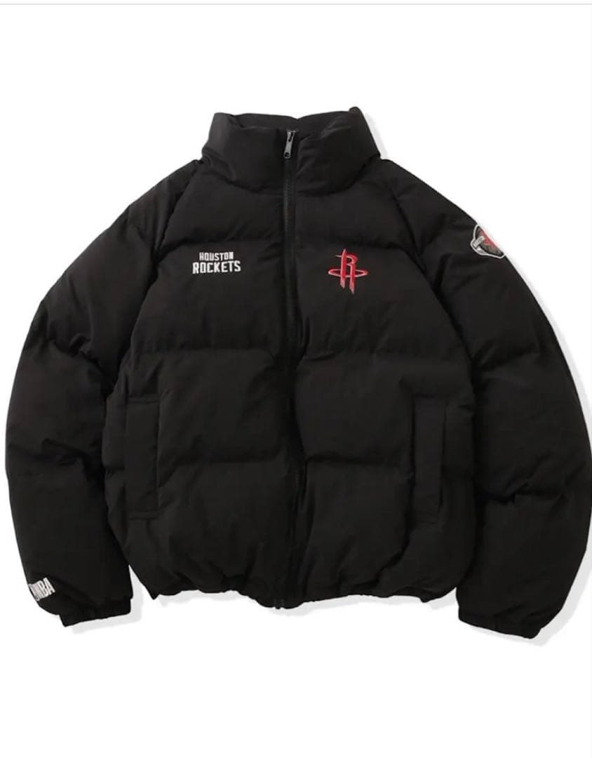 NBA Team logo Puffer Jacketユニセックス ワッペン刺繍