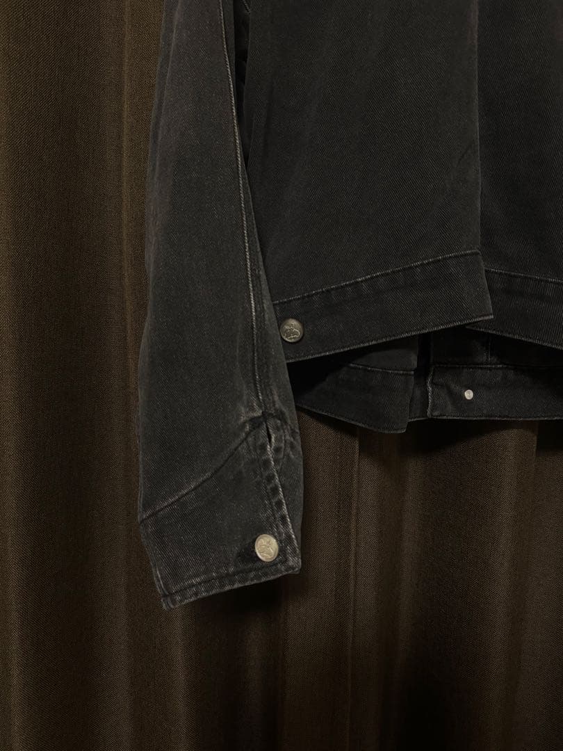 【Basketcase】ブラックデニムジャケット　ダメージ　 ショート丈