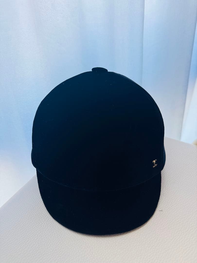 新品未使用 シャネル ブラック ベロア ココマーク キャスケット キャップ 帽子