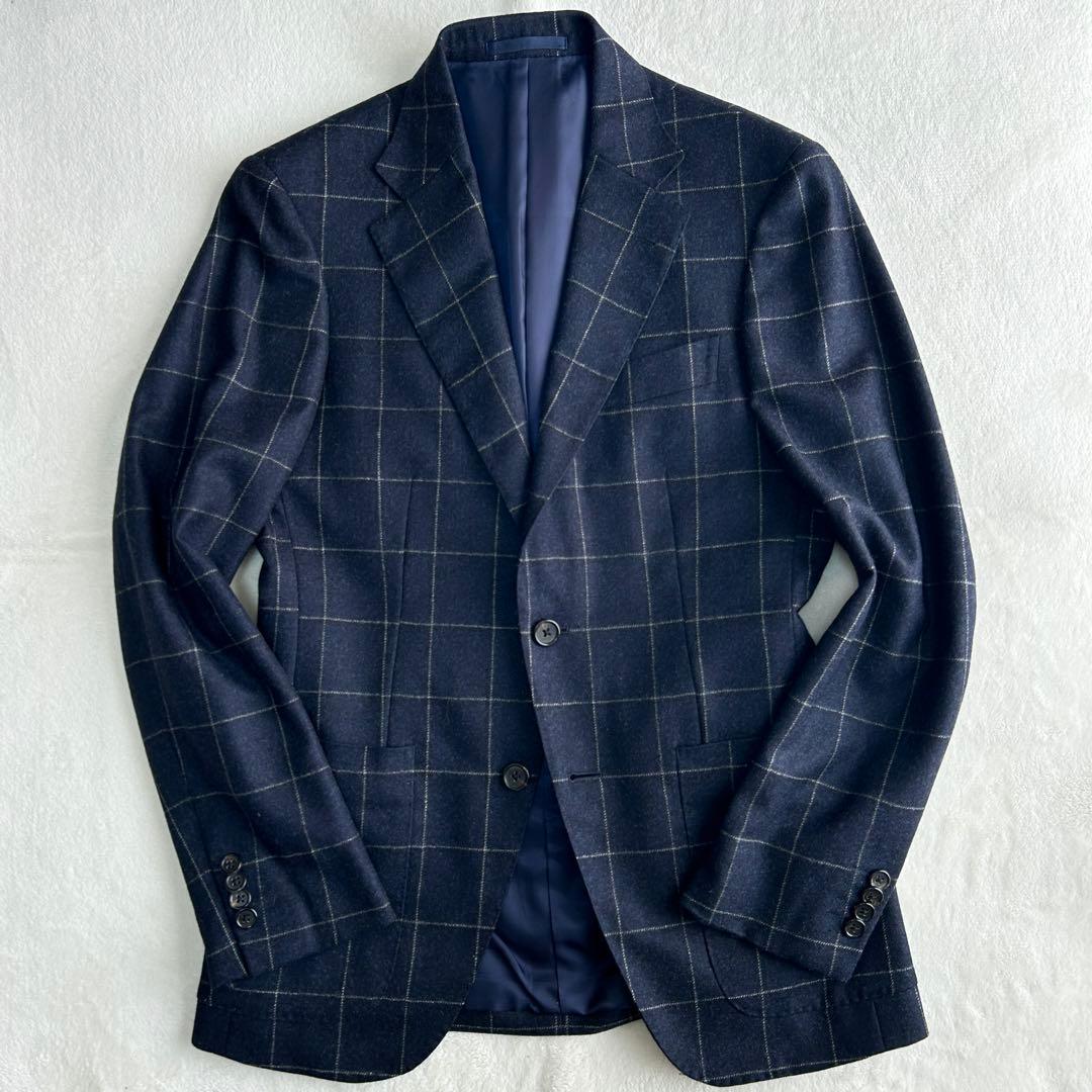 美品シップス ロロピアーナ カシミヤ ウール シルク ウィンドペン ジャケットM