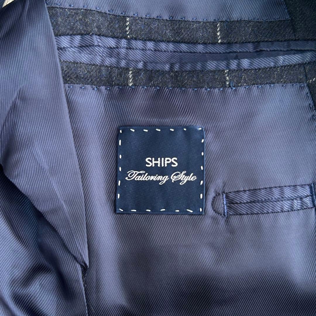 美品シップス ロロピアーナ カシミヤ ウール シルク ウィンドペン ジャケットM