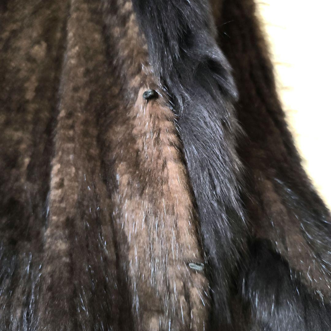 美品！ミンク+フォックス　ダークブラウン 毛皮 ケープスタイル　ポンチョ