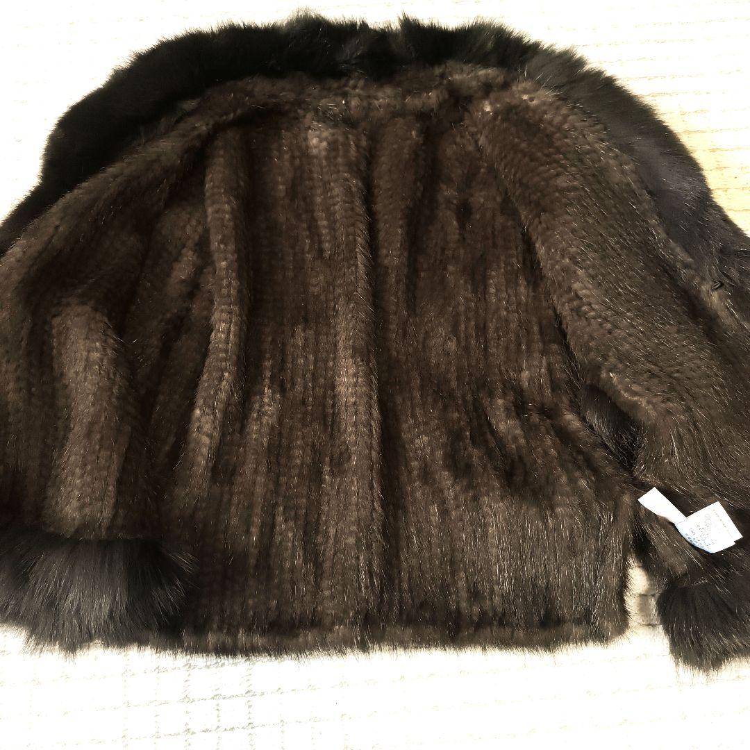 美品！ミンク+フォックス　ダークブラウン 毛皮 ケープスタイル　ポンチョ