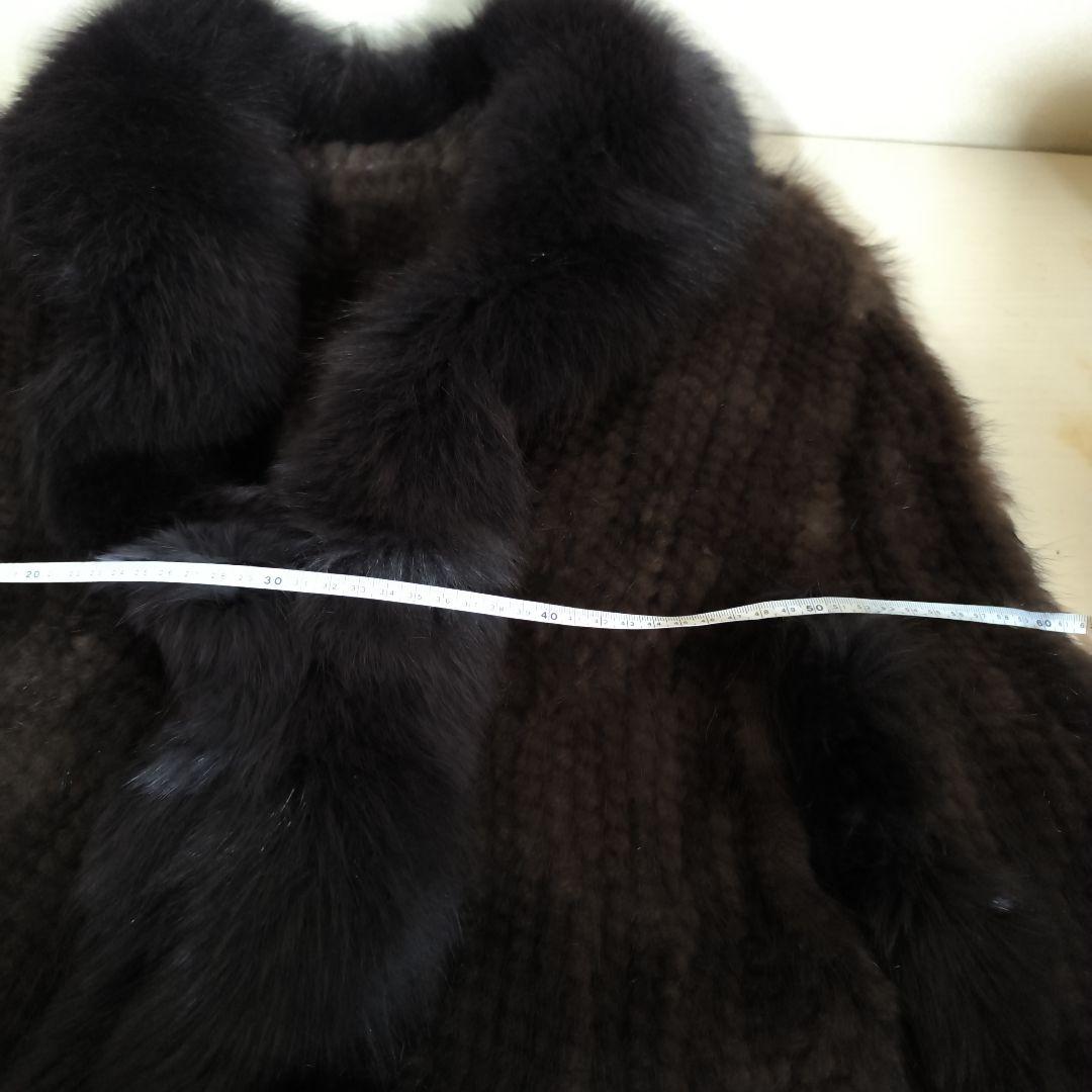 美品！ミンク+フォックス　ダークブラウン 毛皮 ケープスタイル　ポンチョ