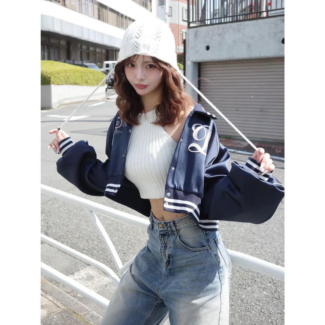 新品タグ付き ダーリッチ Darich Clubスカジャン ネイビー