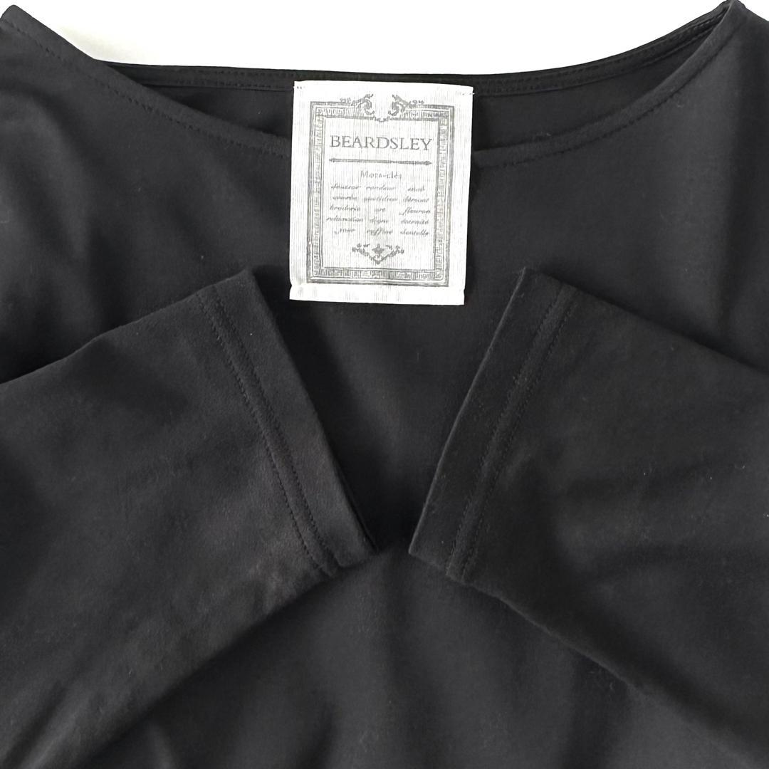 ビアズリー BEARDSY 後ろチュールチェックチュニック カットソー 異素材