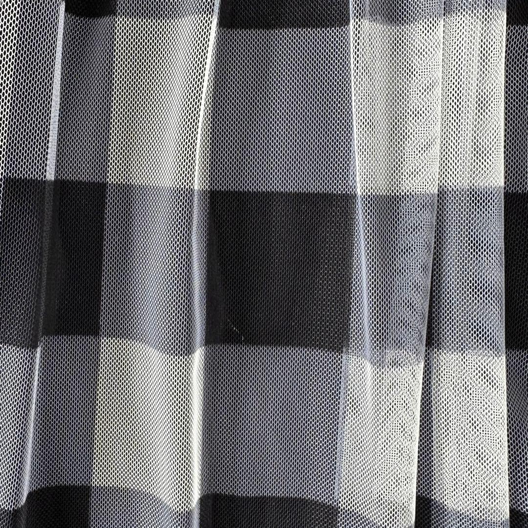 ビアズリー BEARDSY 後ろチュールチェックチュニック カットソー 異素材