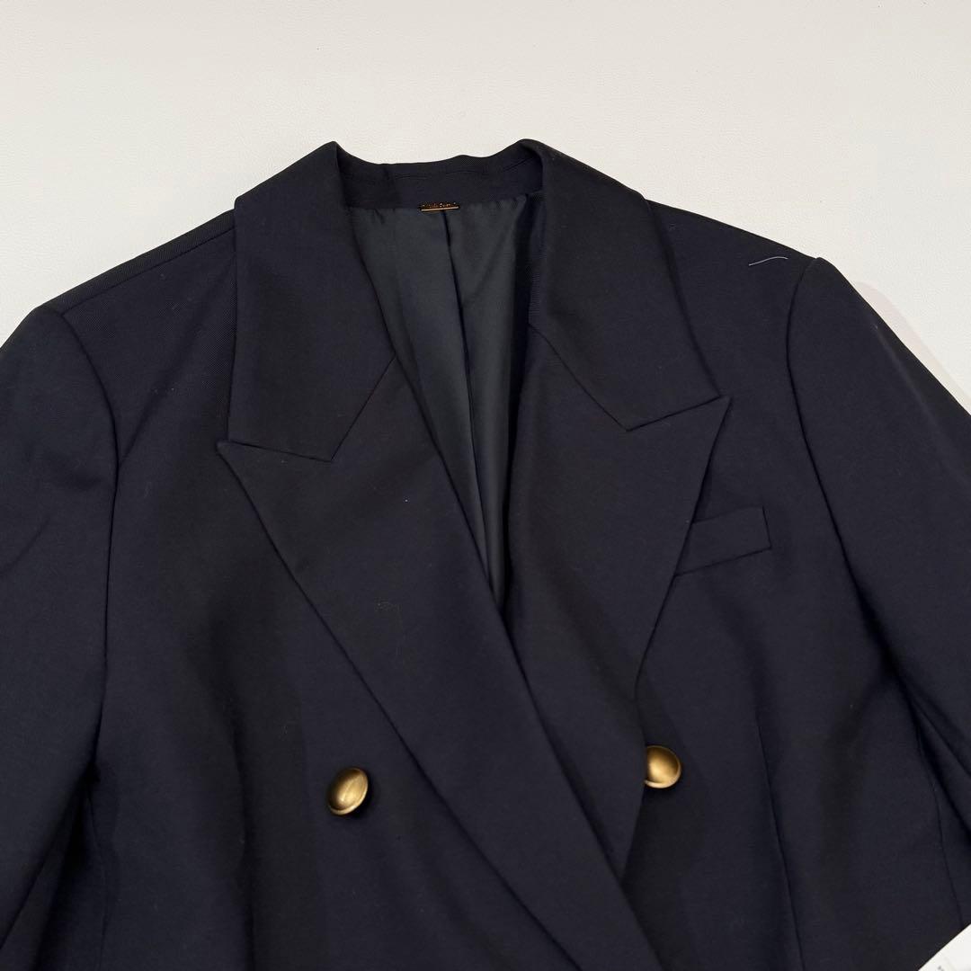 24SS✨ミラオーウェン 金釦ダブルブレストロングブレザー ネイビー FREE