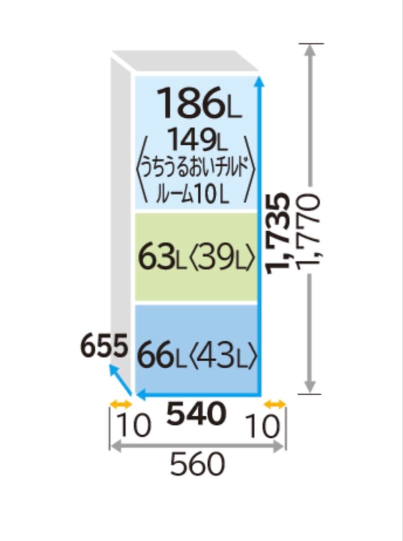 HITACHI 冷蔵庫 R-V32KV(N) 315L